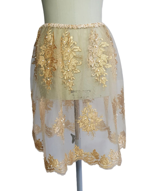 Golden lace transparent skirt