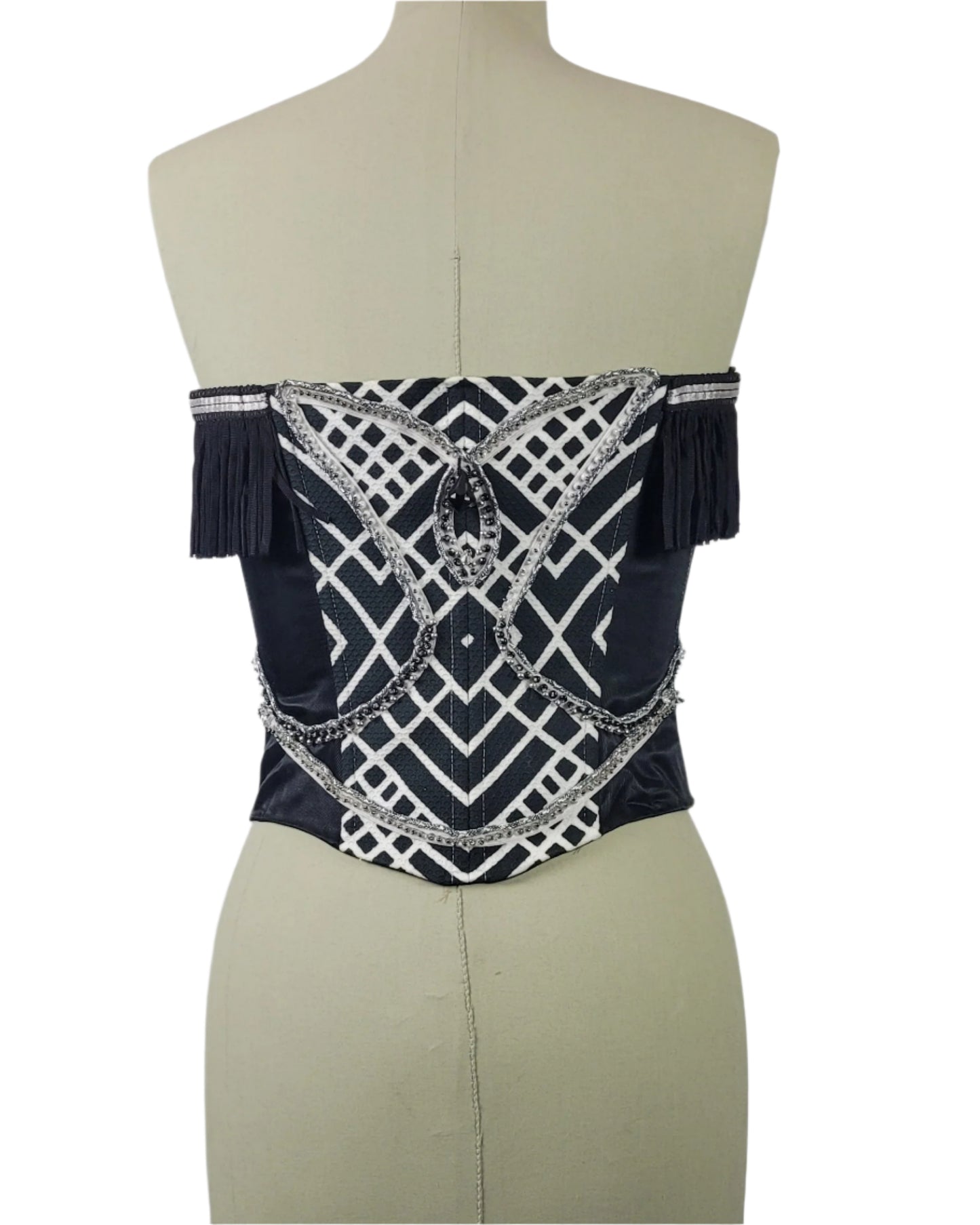 Corset strapless white/black Galaxy collection