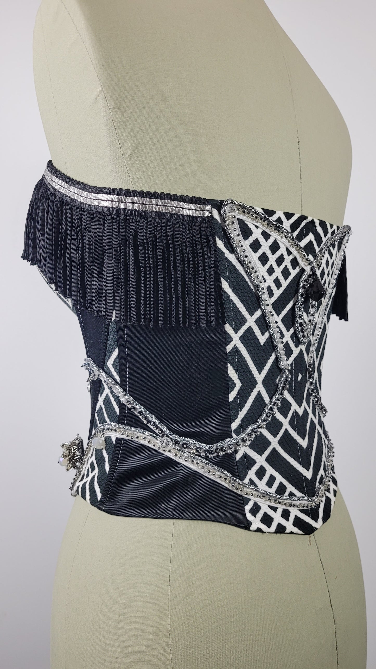 Corset strapless white/black Galaxy collection