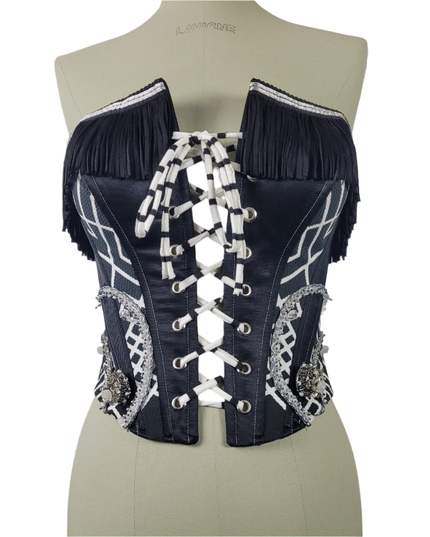 Corset strapless white/black Galaxy collection