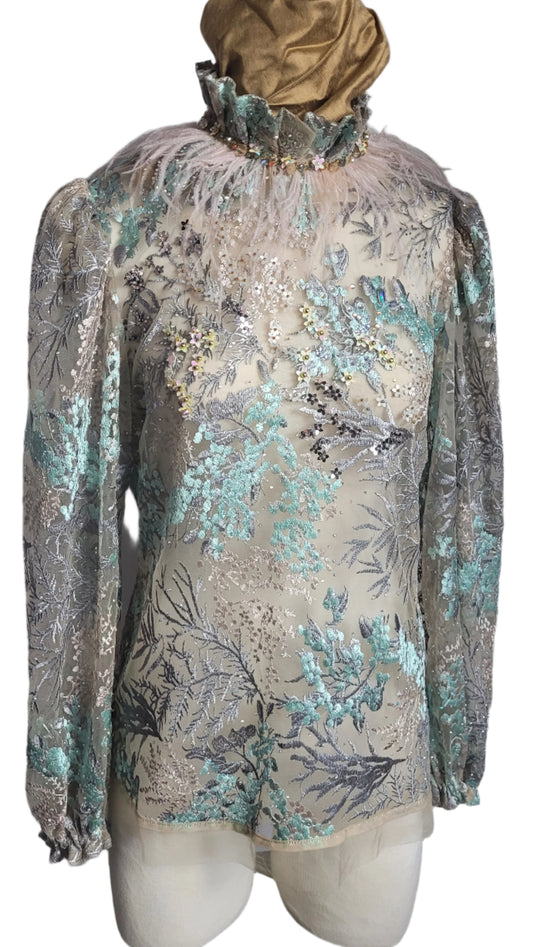 Deep Sea Lace Blouse