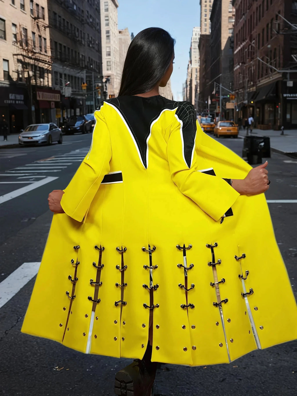 Long jacket yellow Galaxy collection