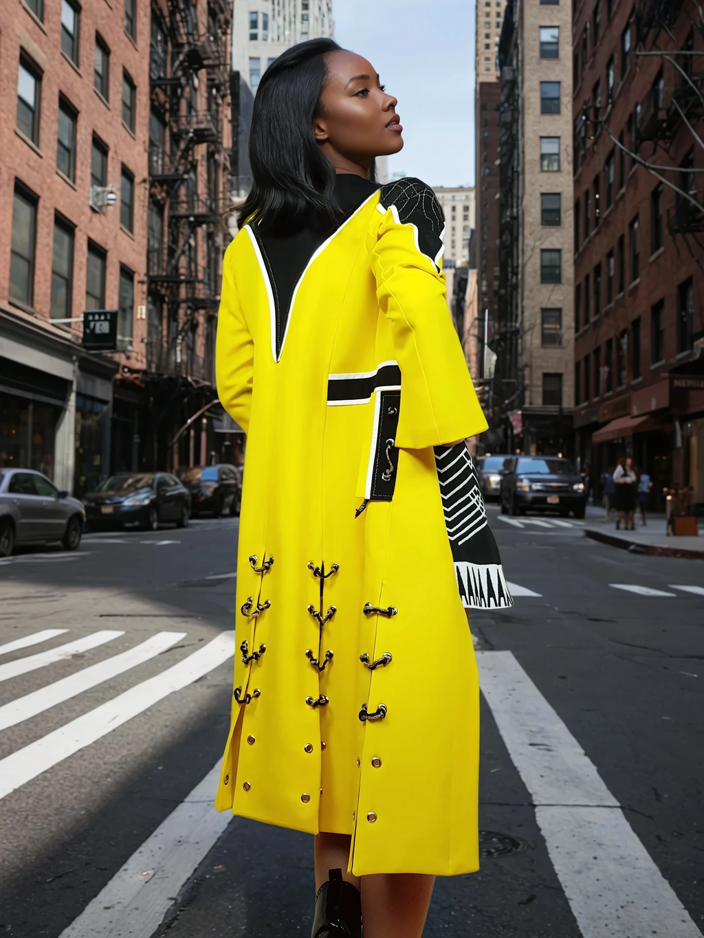 Long jacket yellow Galaxy collection