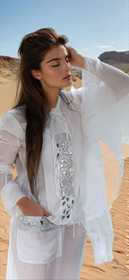 Sahara Ethereal Luxury: The Sheer Silk Chiffon Coordinate Set