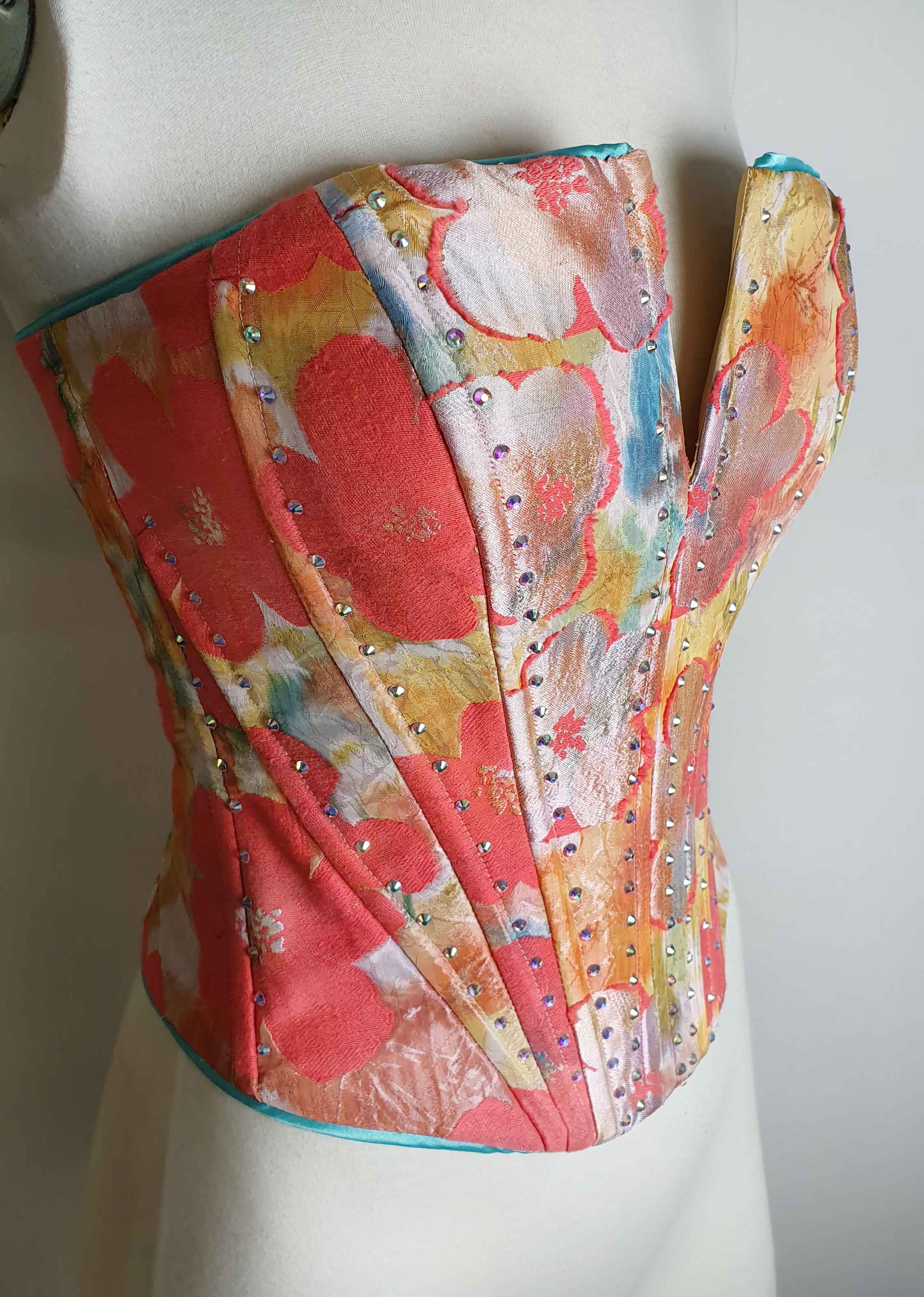 Shimmering Floral Rhinestone Bustier