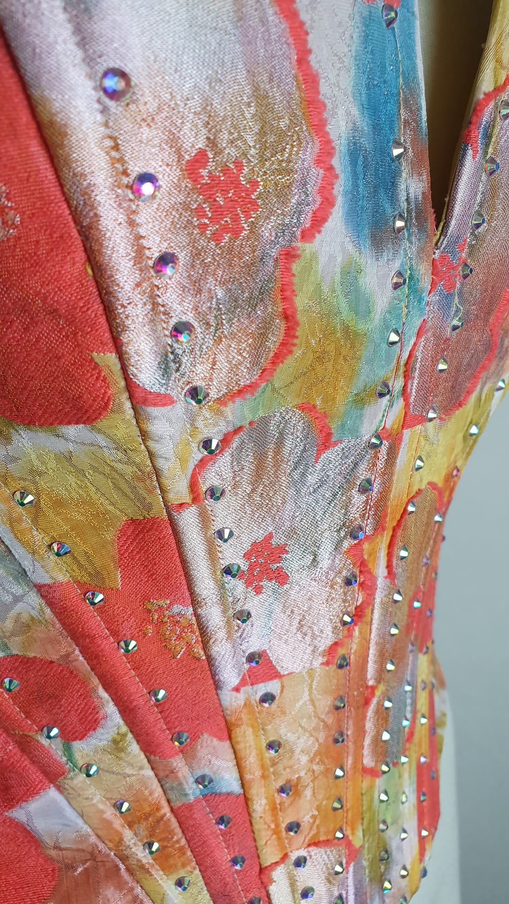 Shimmering Floral Rhinestone Bustier