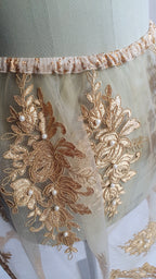 Golden  lace  transparent  skirt