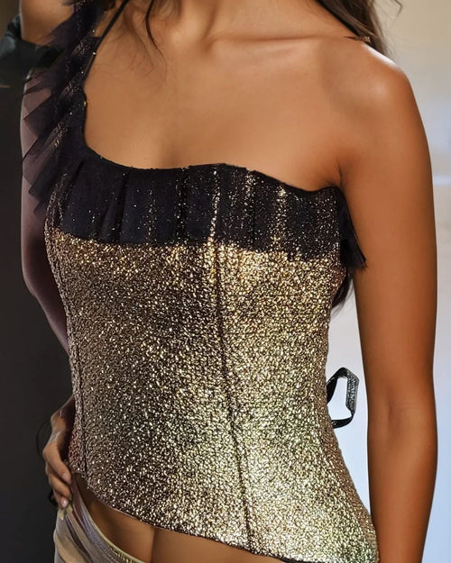 Asimetric golden corset