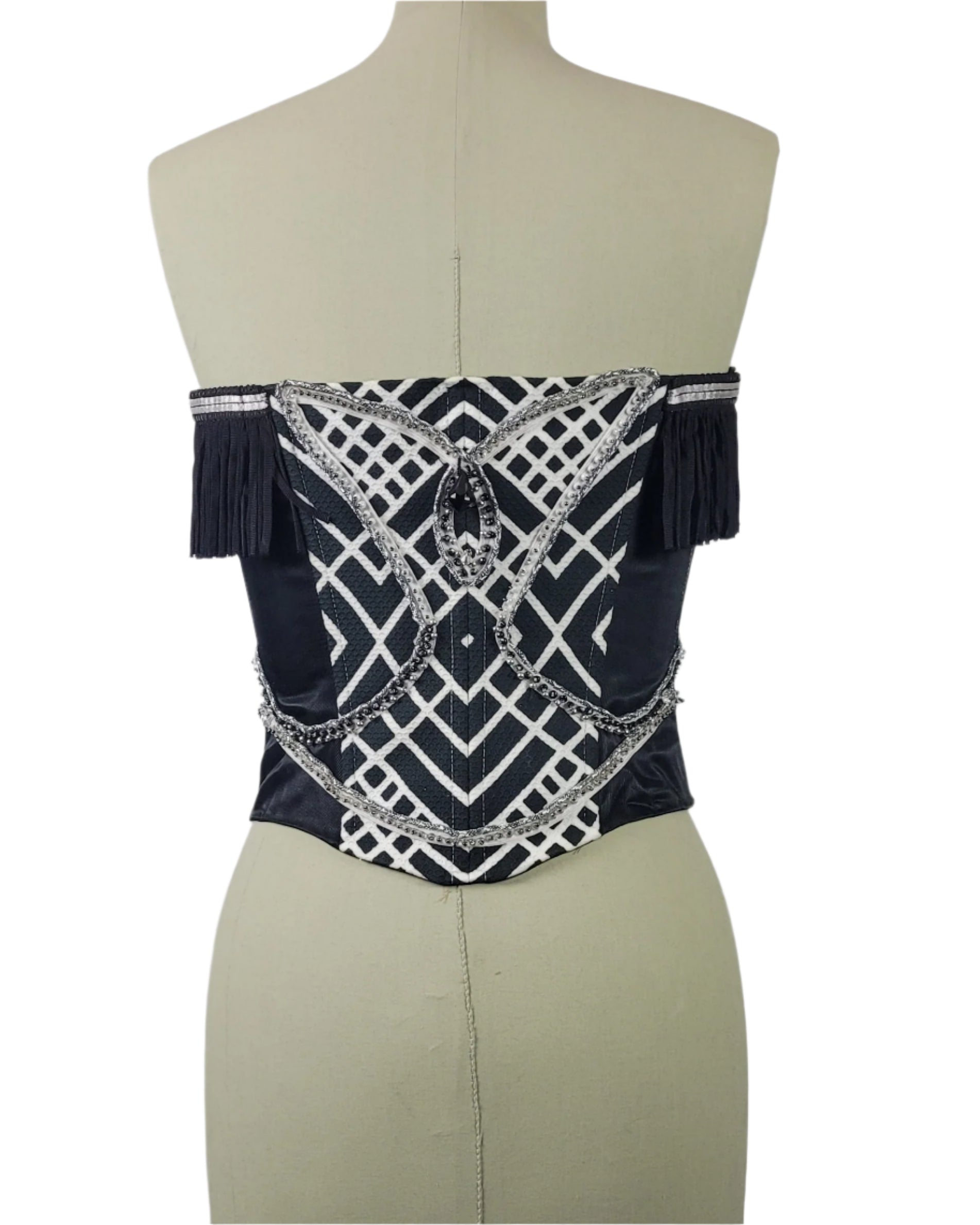 Corset strapless white/black  Galaxy collection