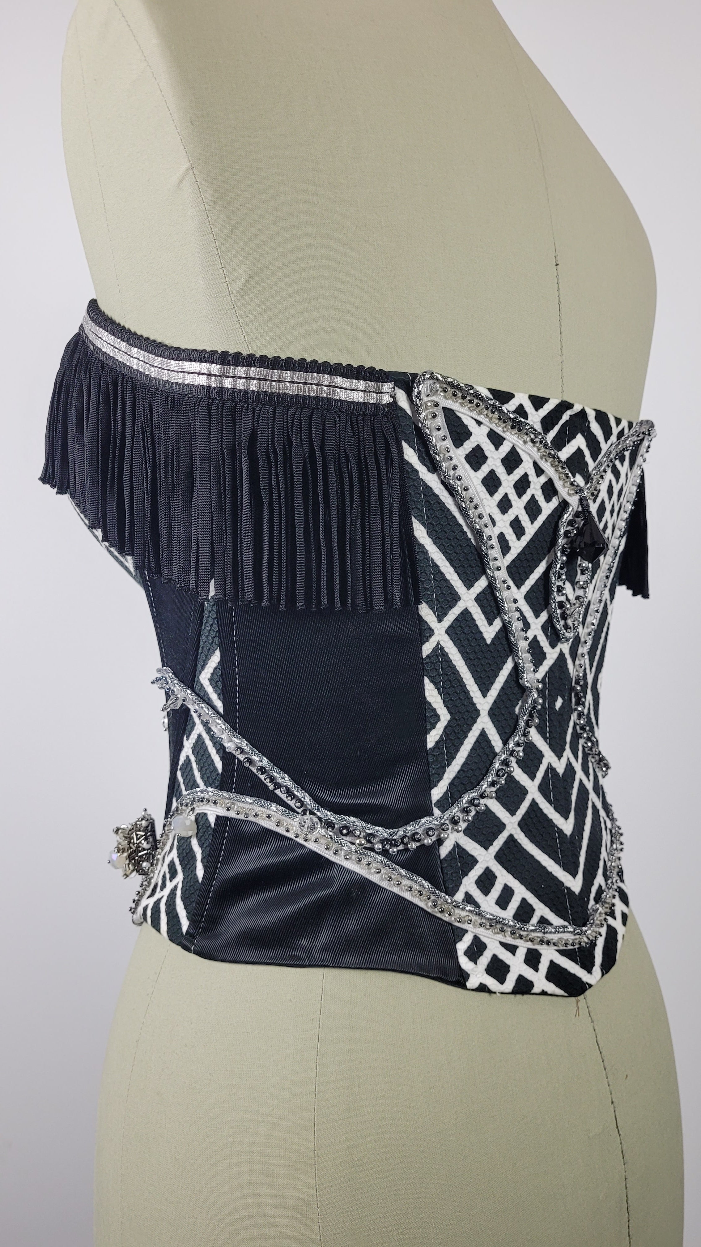 Corset strapless white/black  Galaxy collection