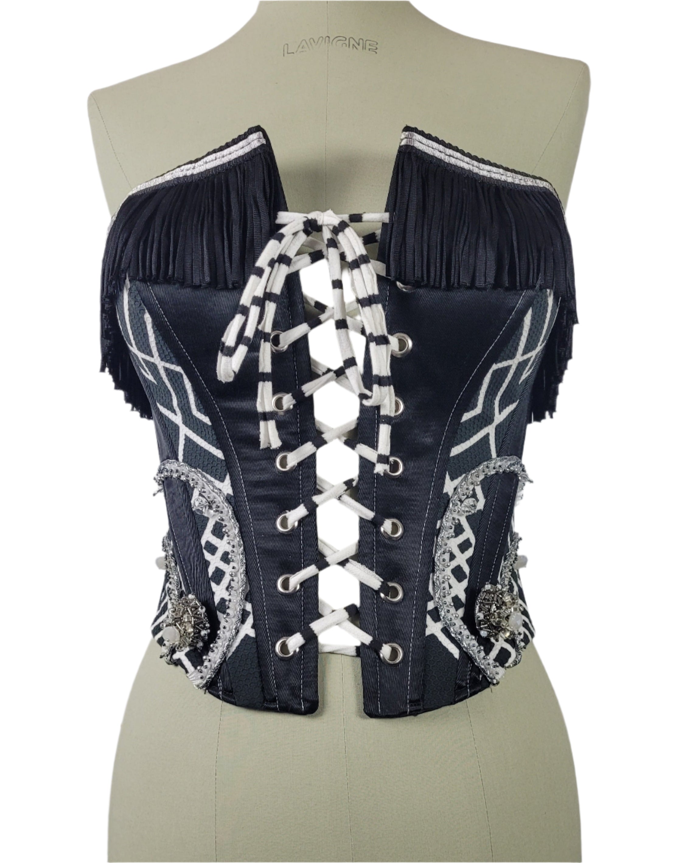 Corset strapless white/black  Galaxy collection