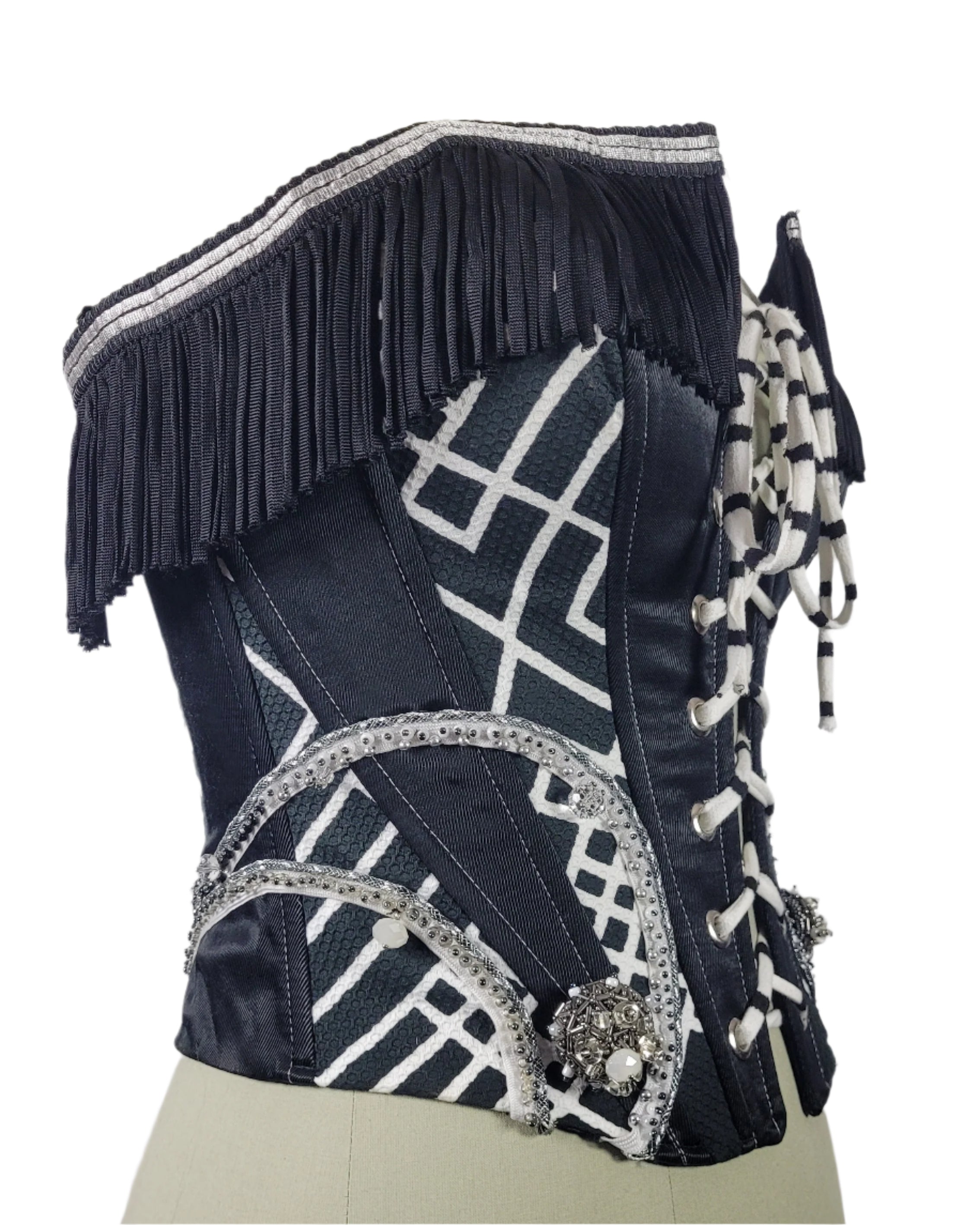 Corset strapless white/black  Galaxy collection