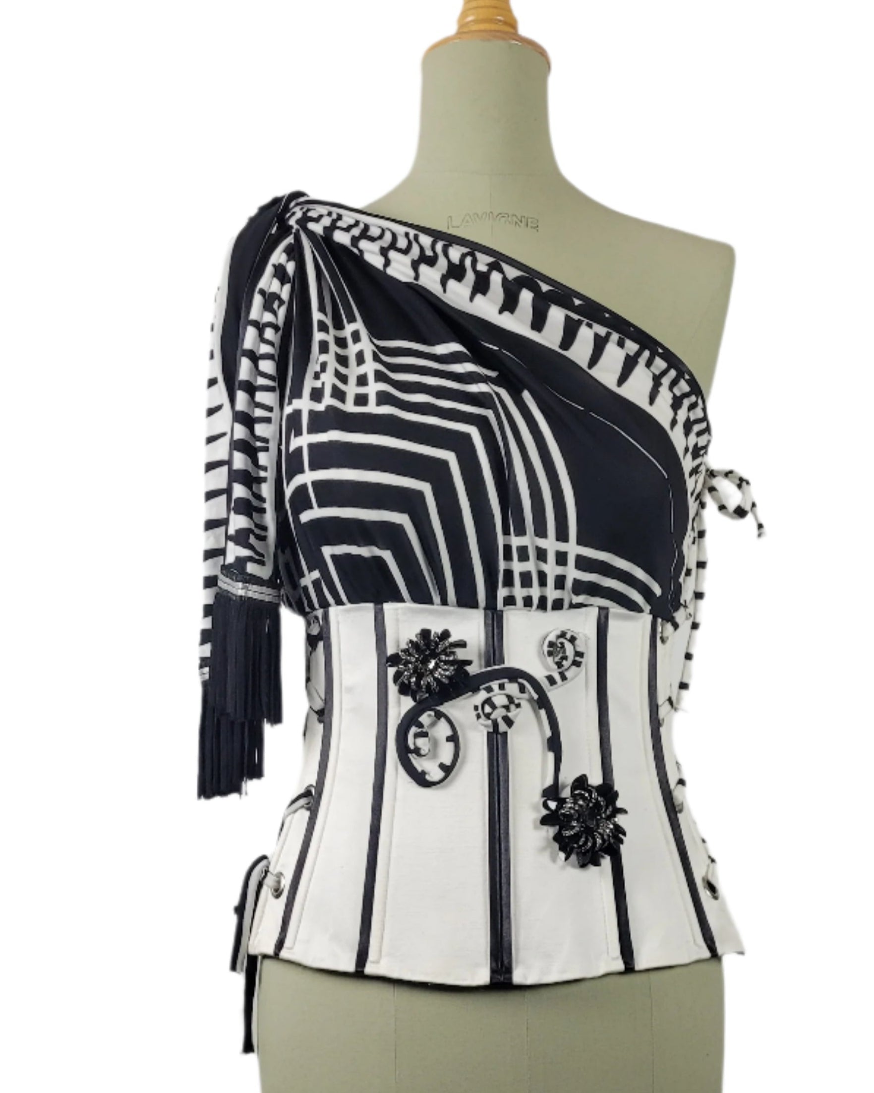 corset one shoulder  in White    Galaxy collection