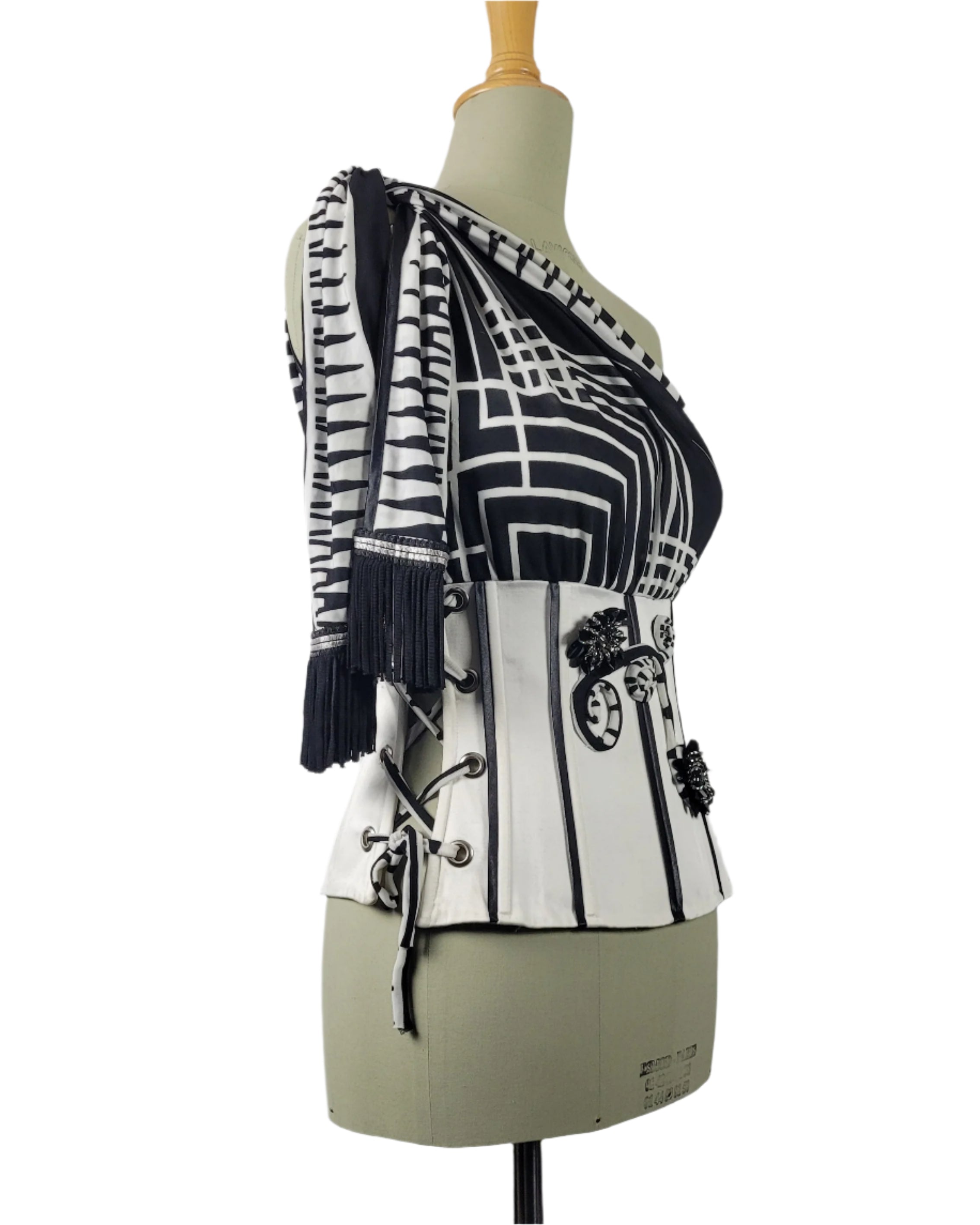 corset one shoulder  in White    Galaxy collection