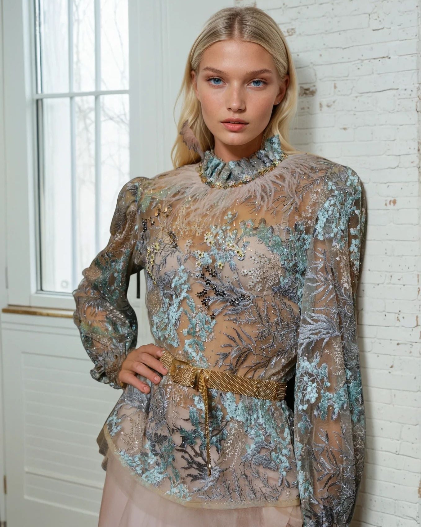 Deep Sea Lace Blouse