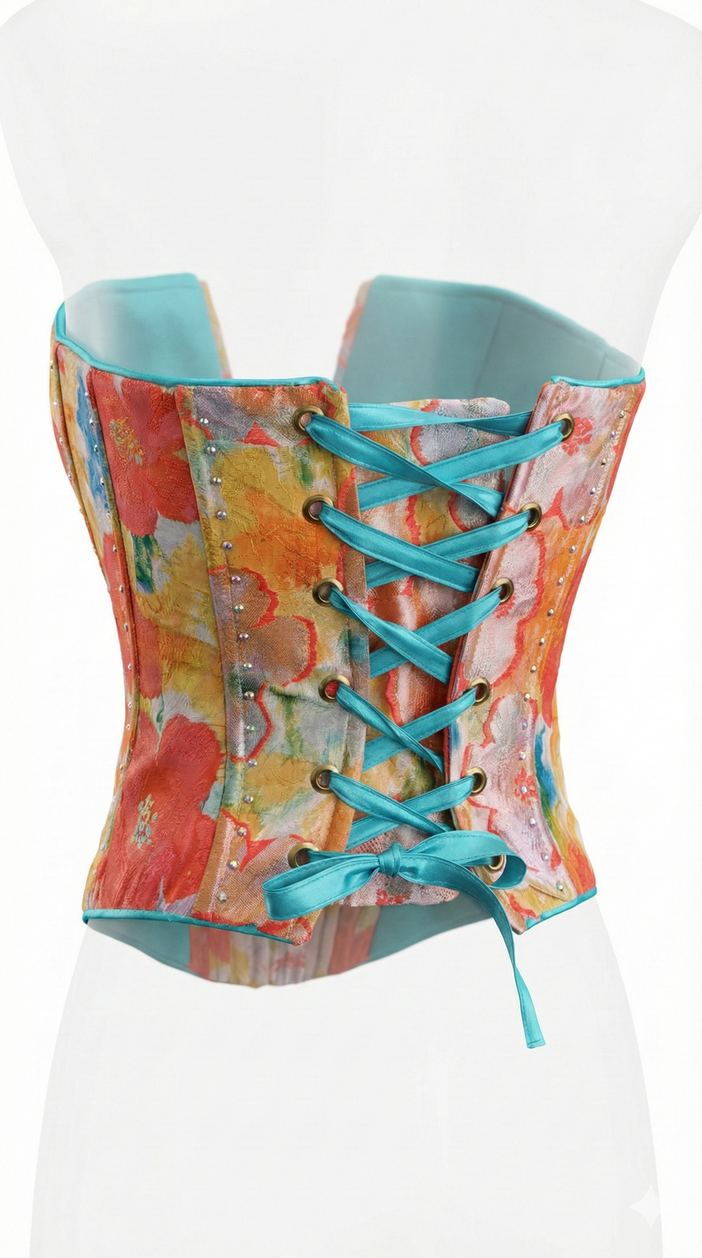 Shimmering Floral Rhinestone Bustier