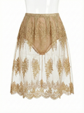 Golden  lace  transparent  skirt
