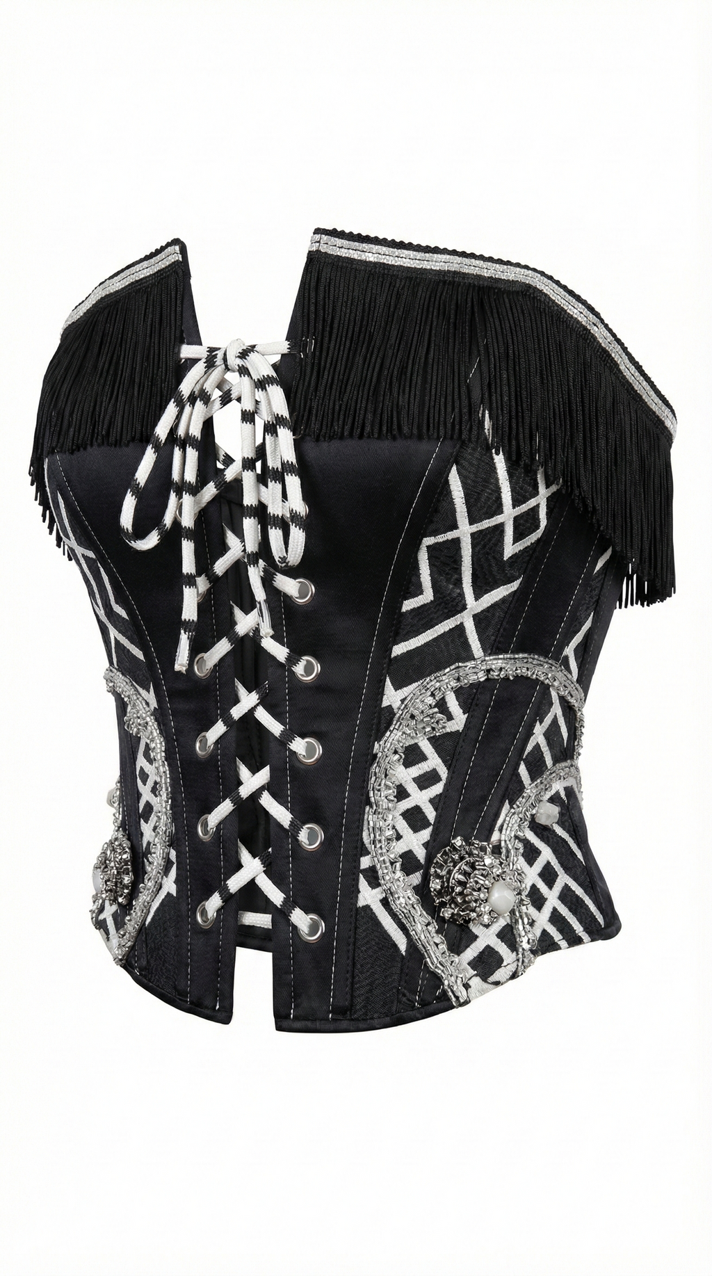 Corset strapless white/black  Galaxy collection