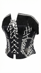Corset strapless white/black  Galaxy collection