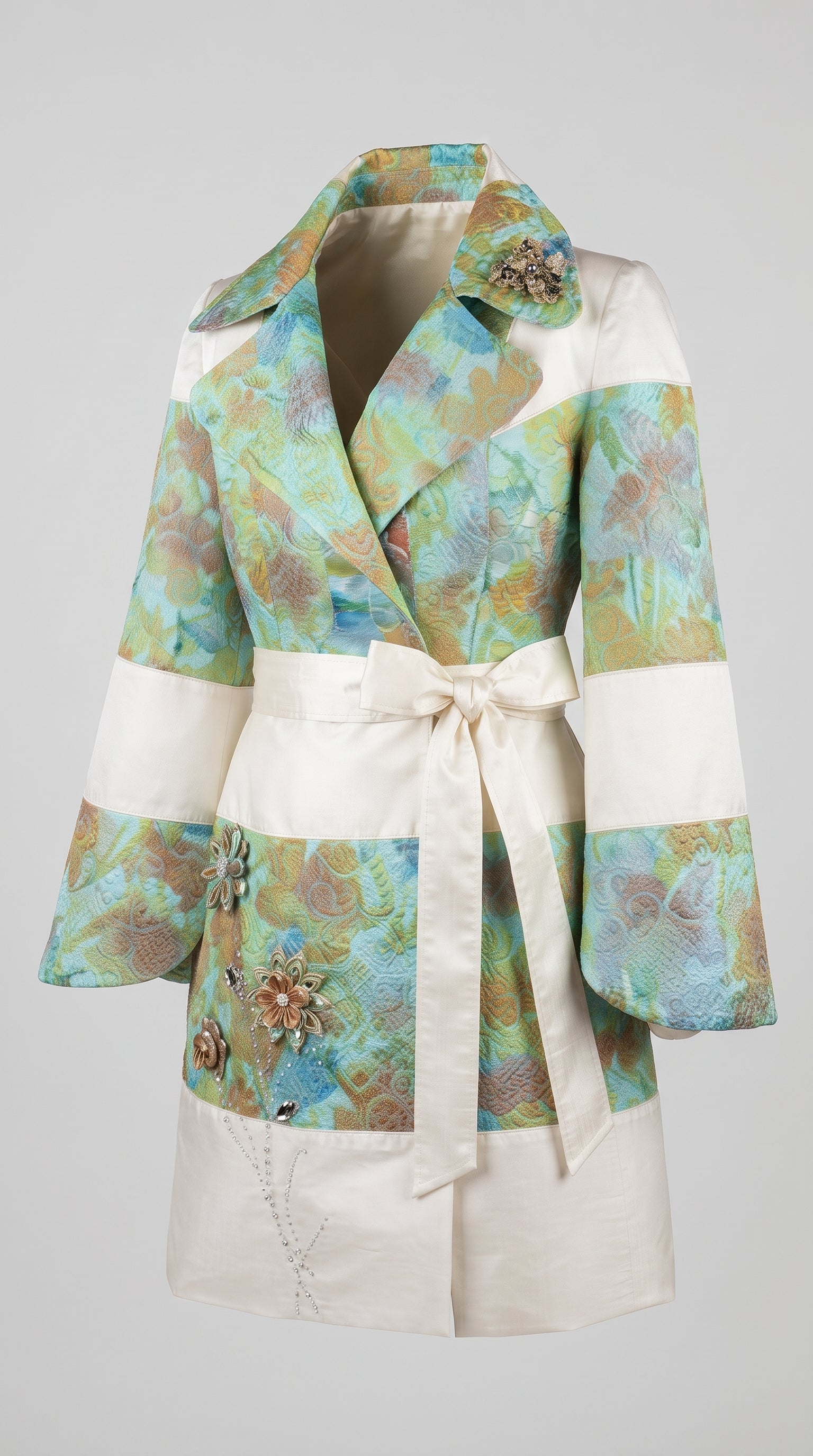 "Turquoise Garden" Patchwork Coat