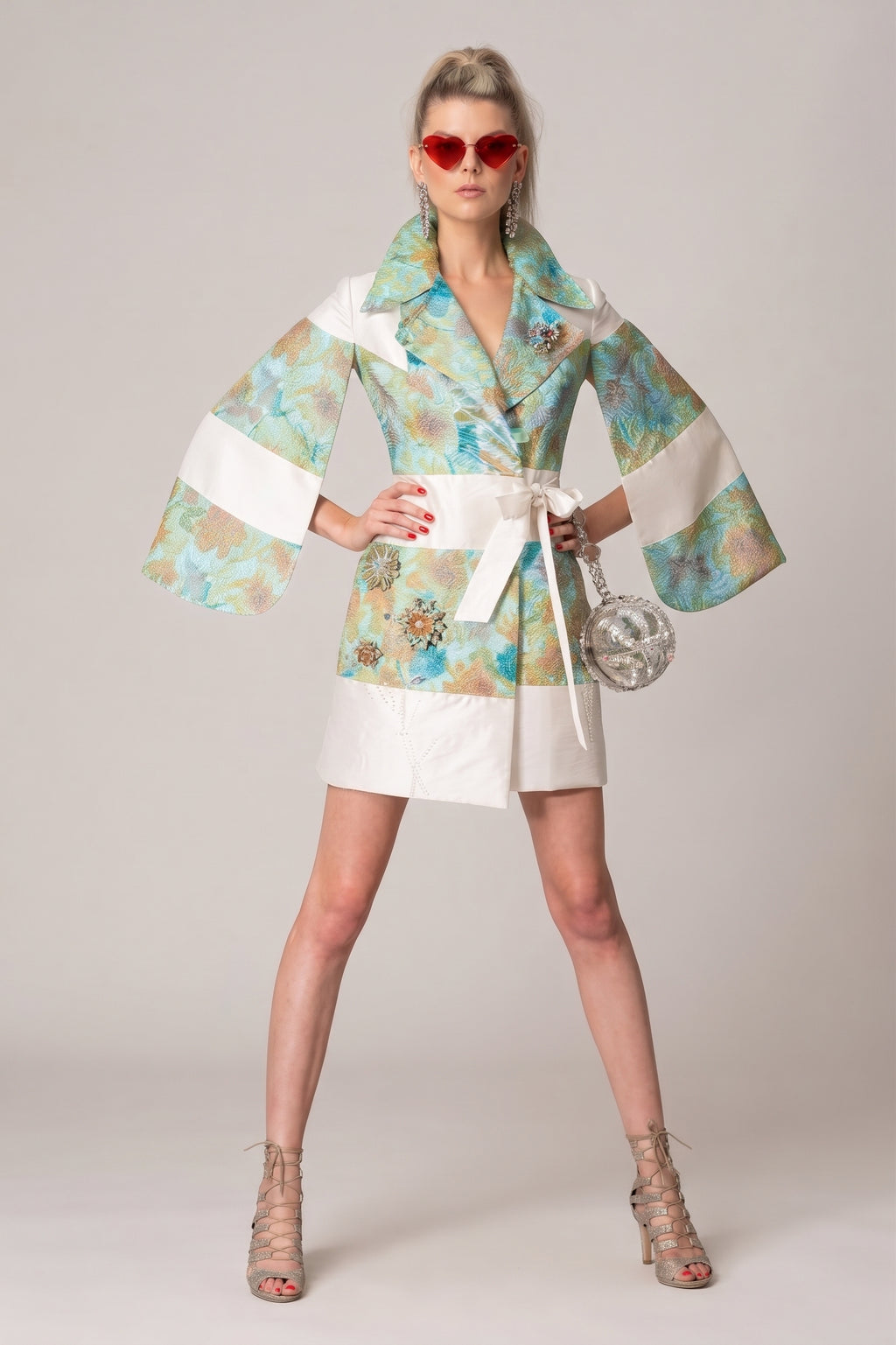 "Turquoise Garden" Patchwork Coat