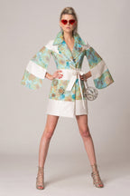 "Turquoise Garden" Patchwork Coat