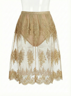 Golden  lace  transparent  skirt