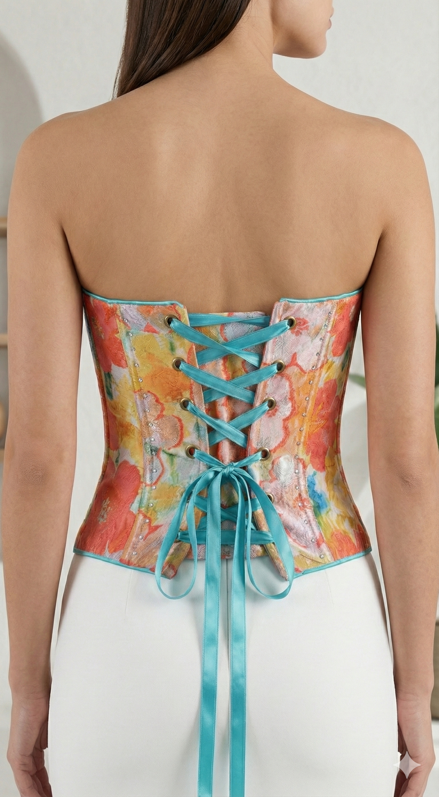 Shimmering Floral Rhinestone Bustier