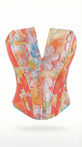 Shimmering Floral Rhinestone Bustier