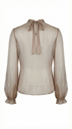 The 'Gossamer' Silk Chiffon Tie-Back Blouse