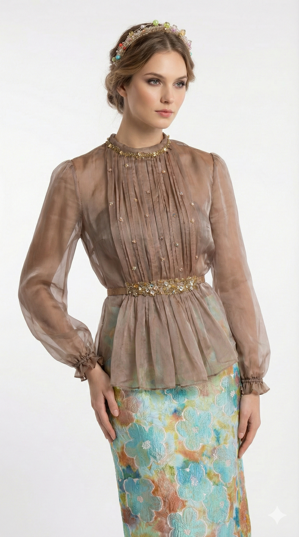 The 'Gossamer' Silk Chiffon Tie-Back Blouse