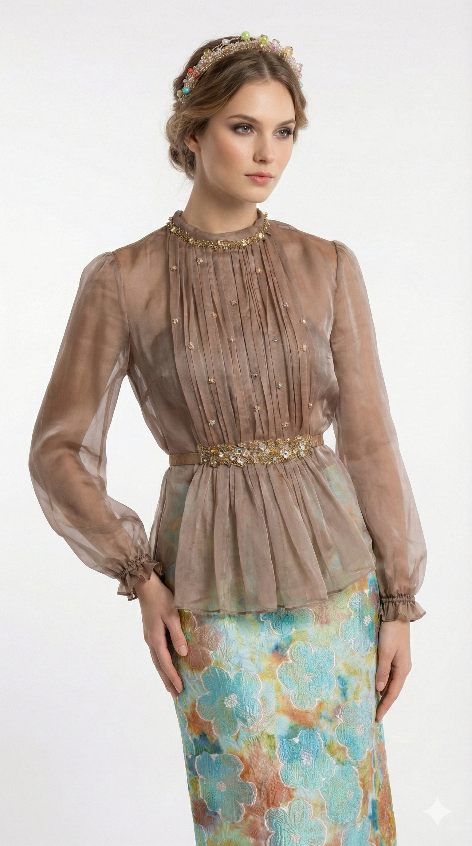 The 'Gossamer' Silk Chiffon Tie-Back Blouse