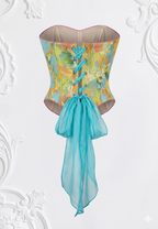 Vibrant Abstract Floral Strapless Corset