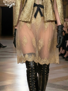 Golden  lace  transparent  skirt