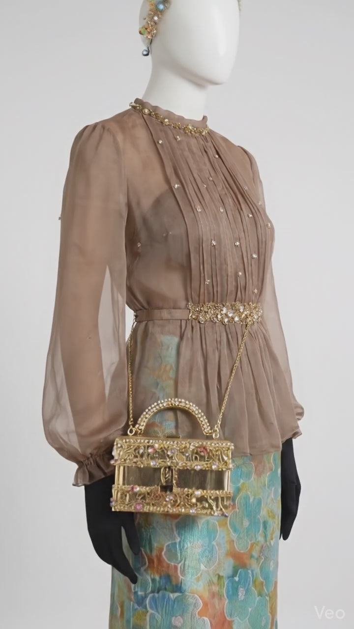 The 'Gossamer' Silk Chiffon Tie-Back Blouse