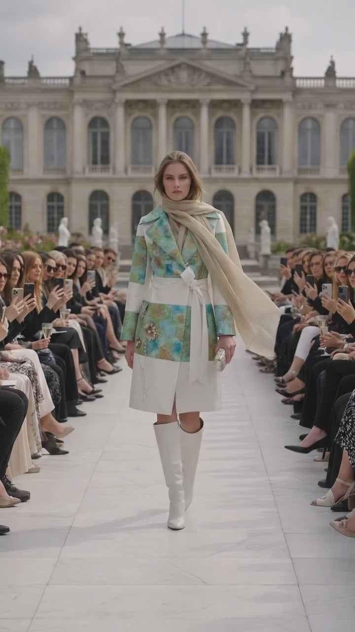 "Turquoise Garden" Patchwork Coat