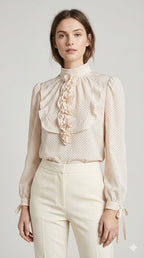 The Charlotte: Neo-Romantic Victorian Polka Dot Blouse